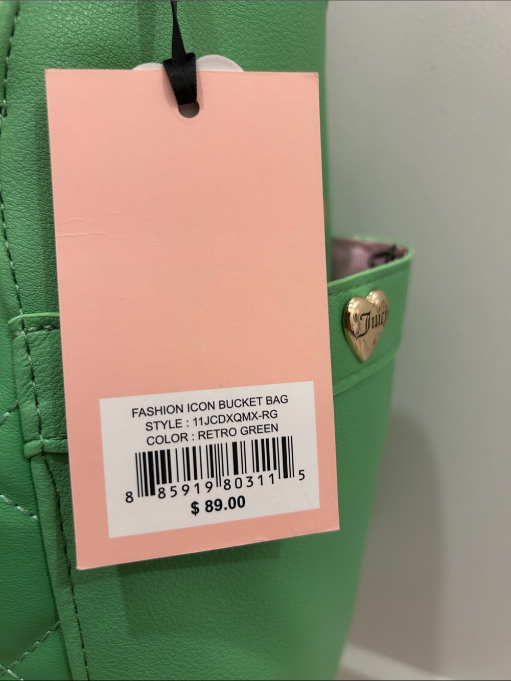 Juicy Couture Exclusive "Fashion Icon" Bucket Bag in Retro Green - Picture 14 of 14